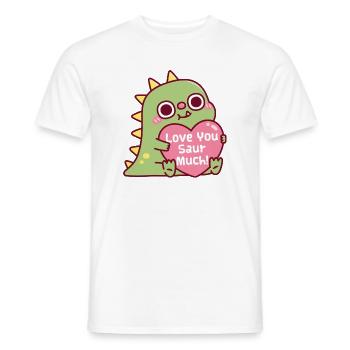 Süße Dinosaurier-Umarmungen Herz Liebe dich Saur Viel Wortspiel - Männer T-Shirt - Weiß - Vorne - AI Model Male 178 dark (178cm)