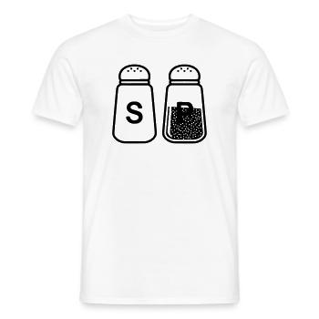 Salz und Pfeffer Streuer Set - Männer T-Shirt - Weiß - Vorne - AI Model Male 178 dark (178cm)