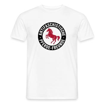 Antifascist Horse Lovers - Antifa Equestrian Sport - Men's T-Shirt - white - Front - AI Model Male 178 dark (178cm)