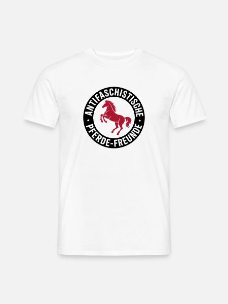 Antifaschistische Pferdefreunde - Antifa Reitsport - Männer T-Shirt - Weiß
