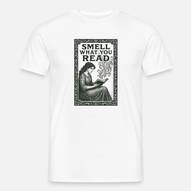 Riech was du liest | Büchergeruch - Männer T-Shirt - Weiß