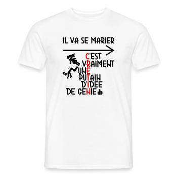Tenue EVG Humour - T-shirt homme - blanc - Devant - AI Model Male 178 dark (178cm)