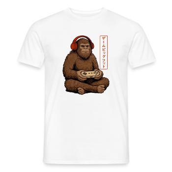 Vintage Japanese Bigfoot Gamer Anime Gaming - Men's T-Shirt - white - Front - AI Model Male 178 dark (178cm)