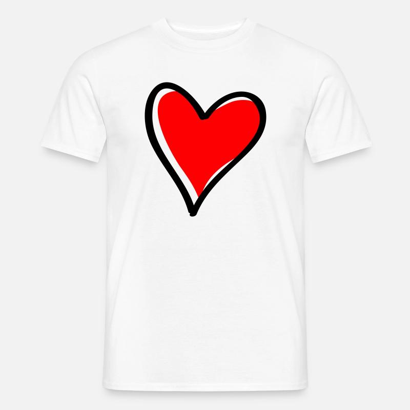Rotes Herz Minimal-Icon - Männer T-Shirt - Weiß
