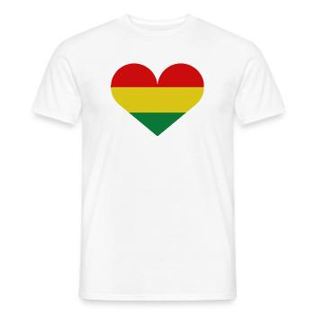 Bolivianische Herzflagge - Männer T-Shirt - Weiß - Vorne - AI Model Male 178 dark (178cm)