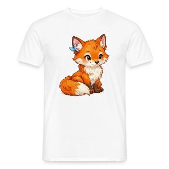 Flotter Fuchs mit Schmetterling - Männer T-Shirt - Weiß - Vorne - AI Model Male 178 dark (178cm)