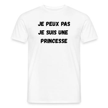 Ich kann nicht, ich bin eine PRINZESSIN - Männer T-Shirt - Weiß - Vorne - AI Model Male 178 dark (178cm)