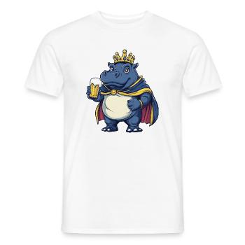 Hippo Beer King - Men's T-Shirt - white - Front - AI Model Male 178 dark (178cm)