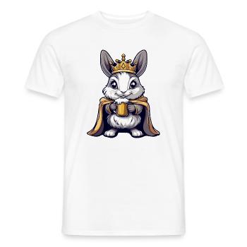 Rabbit Beer King - Men's T-Shirt - white - Front - AI Model Male 178 dark (178cm)