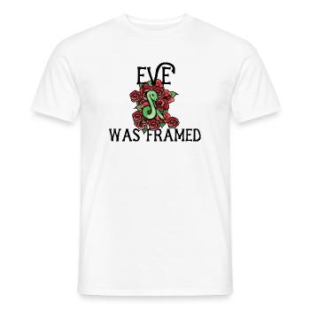 Serpent d’émeraude parmi les roses - T-shirt homme - blanc - Devant - AI Model Male 178 dark (178cm)