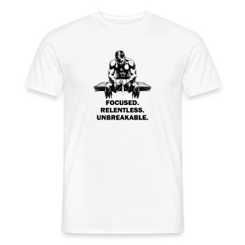 Focused Relentless Unbreakable MMA Fighter - Men's T-Shirt - white - Front - AI Model Male 178 dark (178cm)