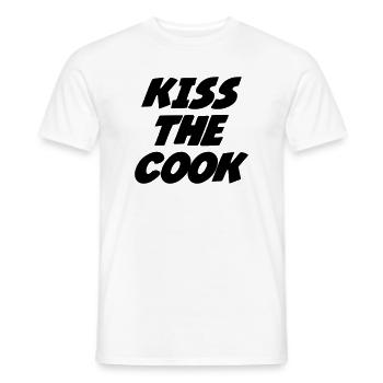 Kisses the Cook - Kitchen - Men's T-Shirt - white - Front - AI Model Male 178 dark (178cm)