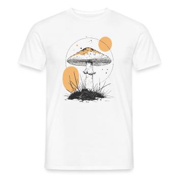 Mondschein Waldpilz Silhouette - Männer T-Shirt - Weiß - Vorne - AI Model Male 178 dark (178cm)