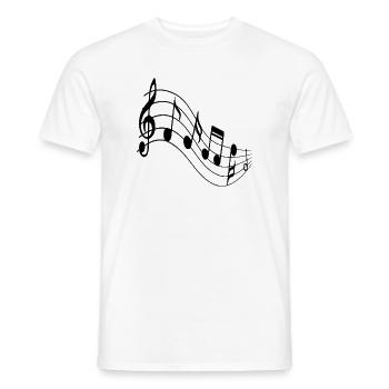 Melodic Wave Staff Art - Men's T-Shirt - white - Front - AI Model Male 178 dark (178cm)