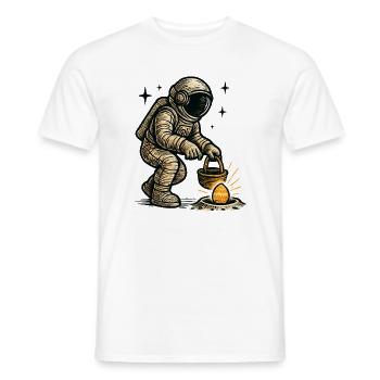 Astronaute collecte des œufs de Pâques - T-shirt homme - blanc - Devant - AI Model Male 178 dark (178cm)