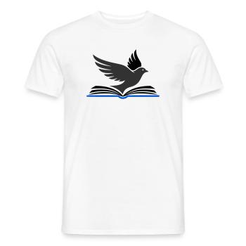 Vogel fliegt aus Buch - Männer T-Shirt - Weiß - Vorne - AI Model Male 178 dark (178cm)