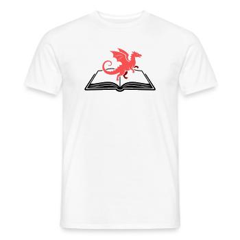 Dragon sur un livre fantastique - T-shirt homme - blanc - Devant - AI Model Male 178 dark (178cm)