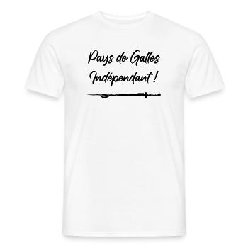 Pays de Galles Indépendant ! Perceval - T-shirt homme - blanc - Devant - AI Model Male 178 dark (178cm)