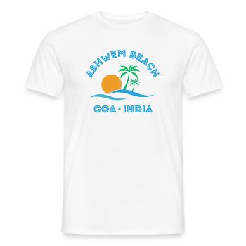Ashwem Beach Goa Sunset Palm - Men's T-Shirt - white - Front - AI Model Male 178 dark (178cm)