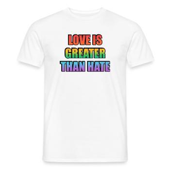 Love Is Greater Than Hate Rainbow - Men's T-Shirt - white - Front - AI Model Male 178 dark (178cm)