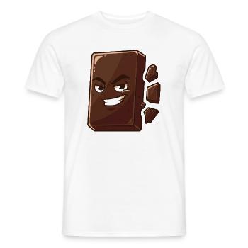 Charming chocolate block with grin - Men's T-Shirt - white - Front - AI Model Male 178 dark (178cm)