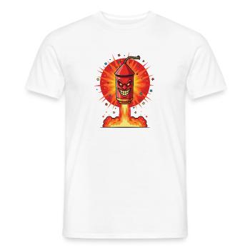 Fusée riante dans le feu - T-shirt homme - blanc - Devant - AI Model Male 178 dark (178cm)