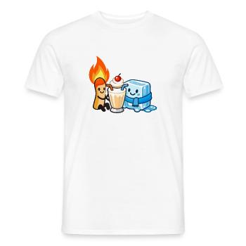Les opposés sirotent ensemble - T-shirt homme - blanc - Devant - AI Model Male 178 dark (178cm)