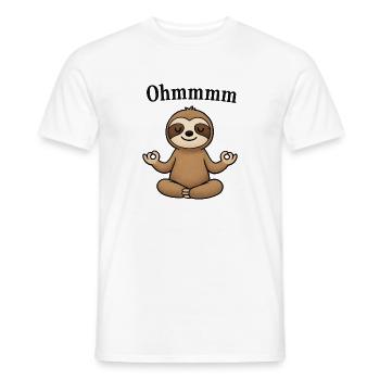 Ohmmmm Yoga Sloth Relaxed Meditating Design - Men's T-Shirt - white - Front - AI Model Male 178 dark (178cm)