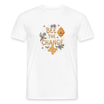 Bee the Change – Honigbiene & Natur Design - Männer T-Shirt - Weiß - Vorne - AI Model Male 178 dark (178cm)