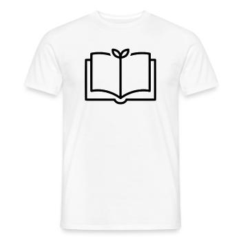 Book Nature Sheet Outline - Men's T-Shirt - white - Front - AI Model Male 178 dark (178cm)