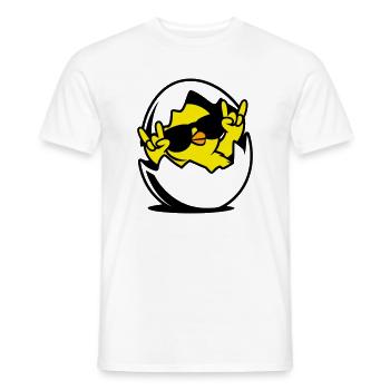 Rock Chick – Cool Chick dans un œuf - T-shirt homme - blanc - Devant - AI Model Male 178 dark (178cm)