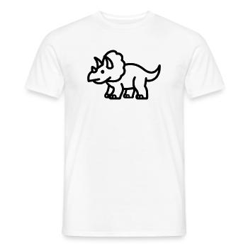 triceratops - Men's T-Shirt - white - Front - AI Model Male 178 dark (178cm)