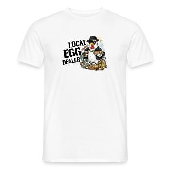 Vendeur local d’œufs – Vente drôle d’œufs de coq - T-shirt homme - blanc - Devant - AI Model Male 178 dark (178cm)