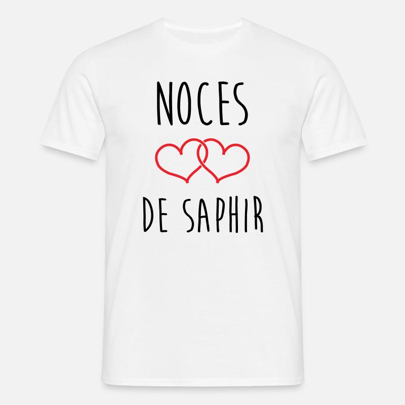 Saphirhochzeit 16 Jahre Ehe - Männer T-Shirt - Weiß