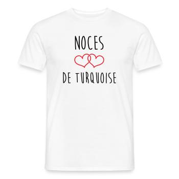 Turquoise Wedding 18 Years of Marriage - Men's T-Shirt - white - Front - AI Model Male 178 dark (178cm)