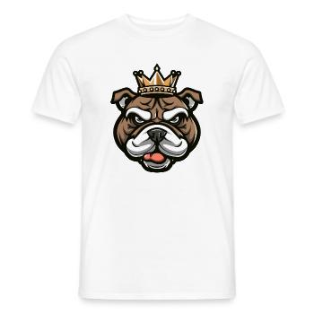 Couronne de chien bouledogue - T-shirt homme - blanc - Devant - AI Model Male 178 dark (178cm)