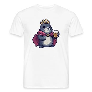 Seal Animal Beer King - Men's T-Shirt - white - Front - AI Model Male 178 dark (178cm)