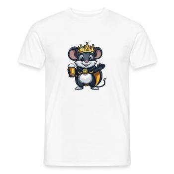 Mouse Beer King - Men's T-Shirt - white - Front - AI Model Male 178 dark (178cm)