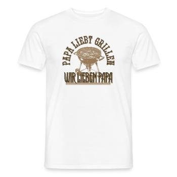 Dad Loves Grilling We Love Dad Gift - Men's T-Shirt - white - Front - AI Model Male 178 dark (178cm)
