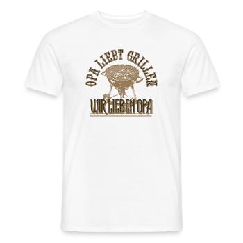 Opa liebt Grillen Wir lieben Opa Geschenk - Männer T-Shirt - Weiß - Vorne - AI Model Male 178 dark (178cm)