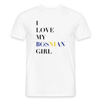 J’AIME MA FILLE BOSNIAQUE - T-shirt homme - blanc - Devant - AI Model Male 178 dark (178cm)