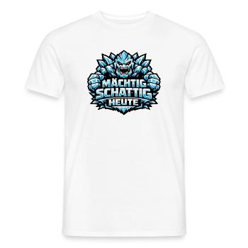 Eisgolem Grafik & Winter-Spruch: Mächtig schattig - Männer T-Shirt - Weiß - Vorne - AI Model Male 178 dark (178cm)