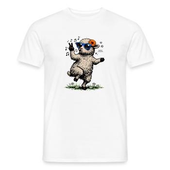 Lamm mit Sonnenbrille & Blüten - Männer T-Shirt - Weiß - Vorne - AI Model Male 178 dark (178cm)