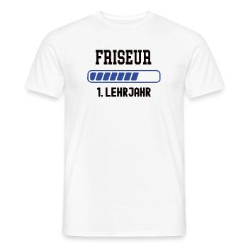 Ausbildung Friseur 1. Lehrjahr Friseurausbildung - Männer T-Shirt - Weiß - Vorne - AI Model Male 178 dark (178cm)