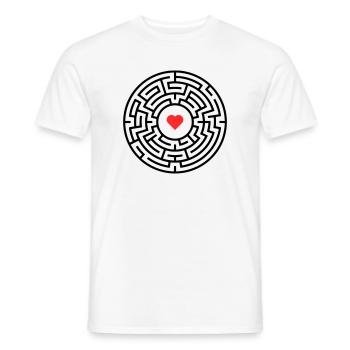 Labyrinth Heart Maze - Men's T-Shirt - white - Front - AI Model Male 178 dark (178cm)