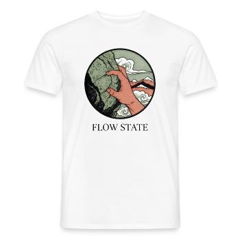 Flow State: Hand Gripping Mountain - Men's T-Shirt - white - Front - AI Model Male 178 dark (178cm)