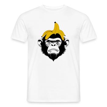 Affe mit Bananenhut – Top Banana Affen Motiv - Männer T-Shirt - Weiß - Vorne - AI Model Male 178 dark (178cm)