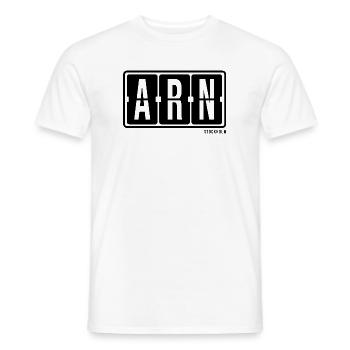 Stockholm ARN, sweat à capuche souvenir de la ville, t-shirt, casquette - T-shirt homme - blanc - Devant - AI Model Male 178 dark (178cm)
