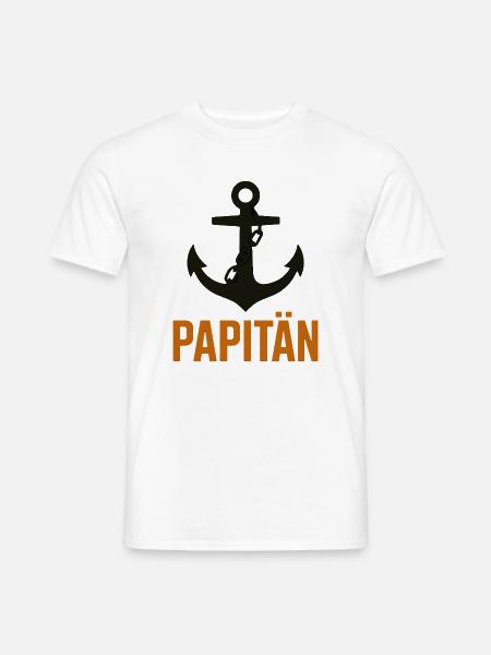 Anker Kapitän Papitän - Männer T-Shirt - Weiß
