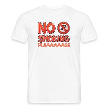 No Smoking Please, Humorous Message - Men's T-Shirt - white - Front - AI Model Male 178 dark (178cm)